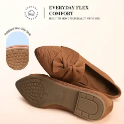 Ascenelle Women’s Foldable Bow Flats Knit Edition