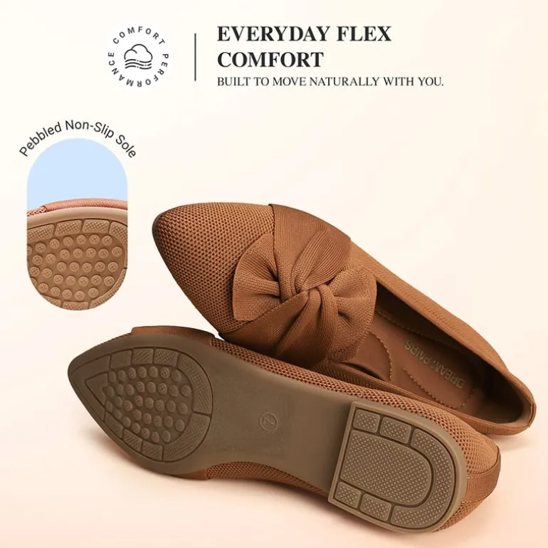Ascenelle Women’s Foldable Bow Flats Knit Edition
