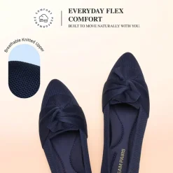 Ascenelle Women’s Foldable Bow Flats Knit Edition