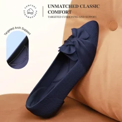 Ascenelle Women’s Foldable Bow Flats Knit Edition