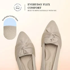 Ascenelle Women’s Foldable Bow Flats Knit Edition