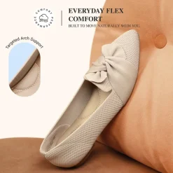 Ascenelle Women’s Foldable Bow Flats Knit Edition