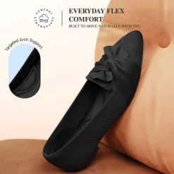 Ascenelle Women’s Foldable Bow Flats Knit Edition