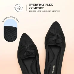 Ascenelle Women’s Foldable Bow Flats Knit Edition