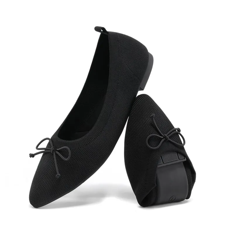Ascenelle Women’s Foldable Breathable Bow Flats Knit Edition
