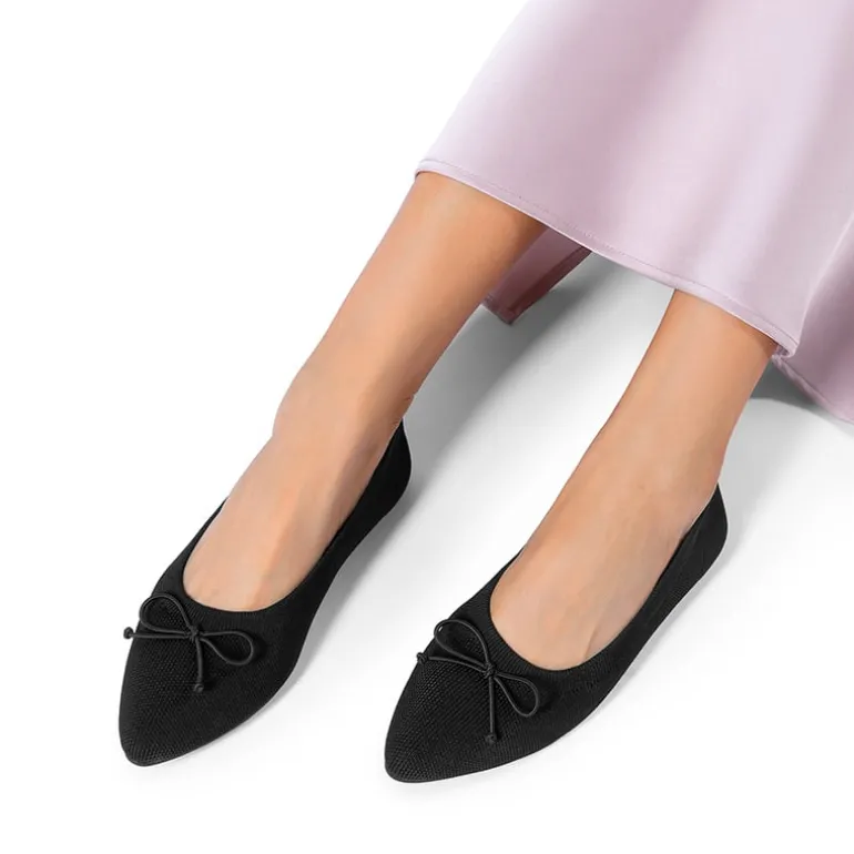 Ascenelle Women’s Foldable Breathable Bow Flats Knit Edition