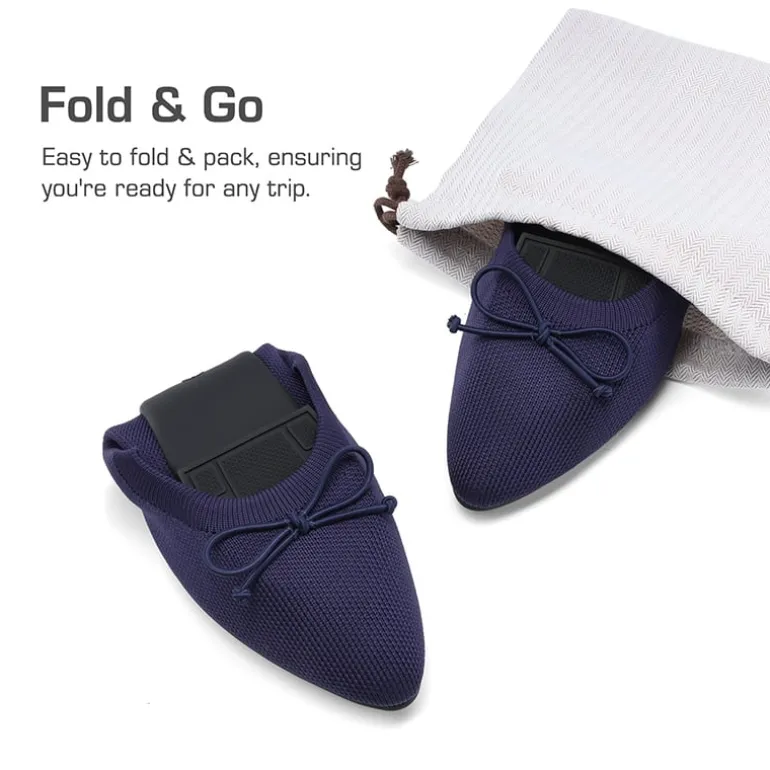 Ascenelle Women’s Foldable Breathable Bow Flats Knit Edition