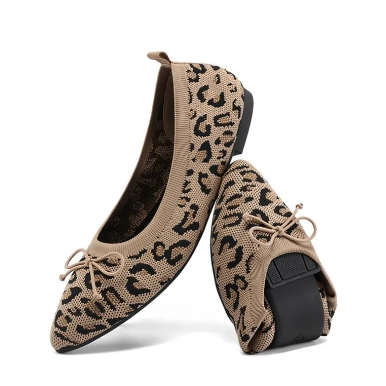 Ascenelle Women’s Foldable Breathable Bow Flats Knit Edition