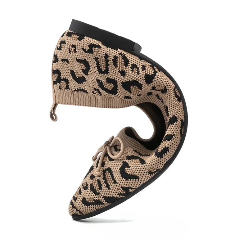 Ascenelle Women’s Foldable Breathable Bow Flats Knit Edition