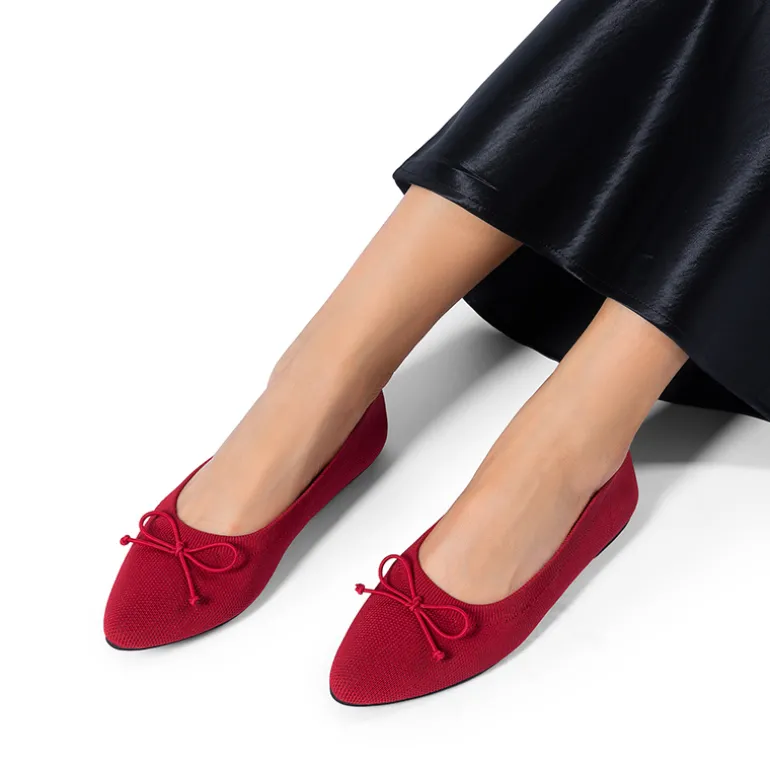 Ascenelle Women’s Foldable Breathable Bow Flats Knit Edition