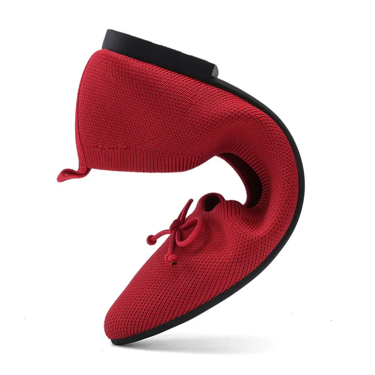 Ascenelle Women’s Foldable Breathable Bow Flats Knit Edition