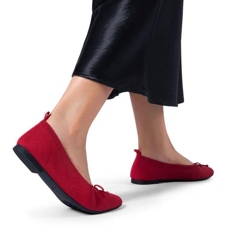 Ascenelle Women’s Foldable Breathable Bow Flats Knit Edition