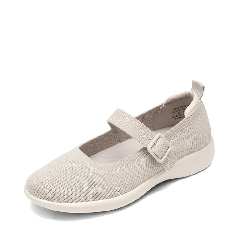 Ascenelle Women's Mary Jane Flats with Arch Support Knit Edition