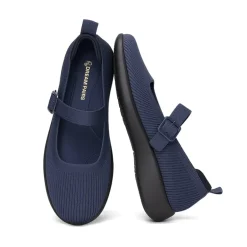 Ascenelle Women's Mary Jane Flats with Arch Support Knit Edition