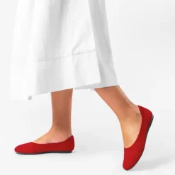 Ascenelle Women’s Round-Toe Arch-Support Ballet Flats Knit Edition