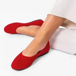 Ascenelle Women’s Round-Toe Arch-Support Ballet Flats Knit Edition