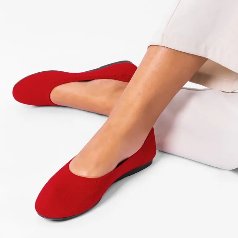 Ascenelle Women’s Round-Toe Arch-Support Ballet Flats Knit Edition
