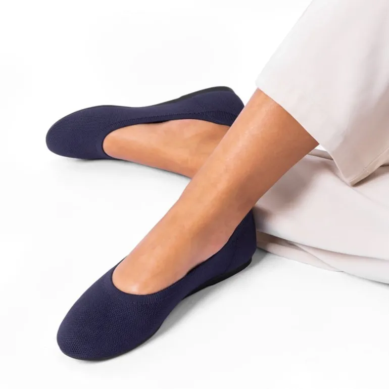 Ascenelle Women’s Round-Toe Arch-Support Ballet Flats Knit Edition