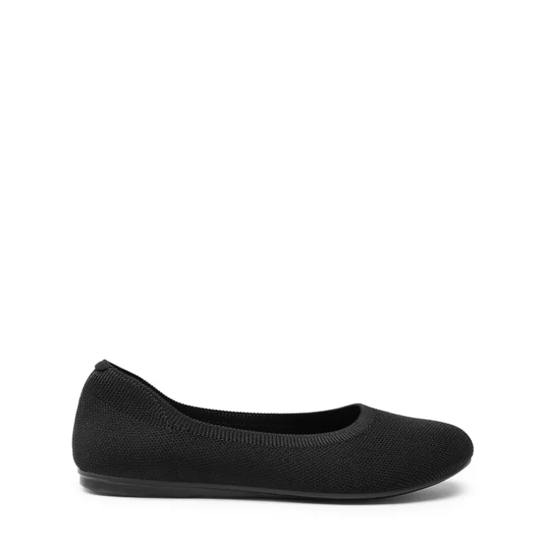 Ascenelle Women’s Round-Toe Arch-Support Ballet Flats Knit Edition