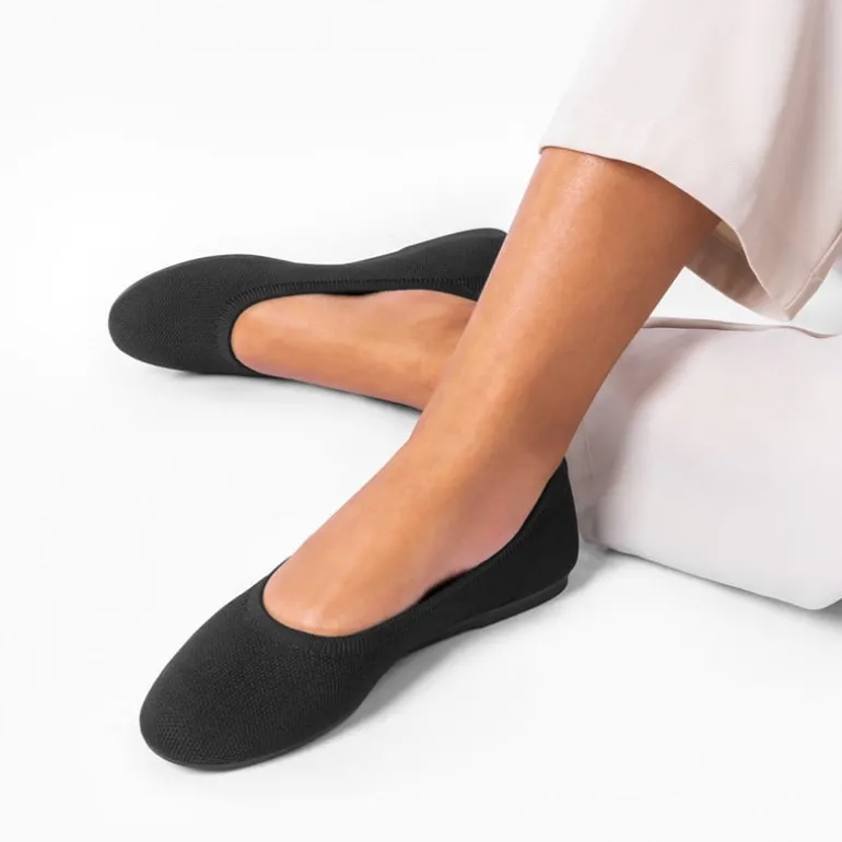 Ascenelle Women’s Round-Toe Arch-Support Ballet Flats Knit Edition