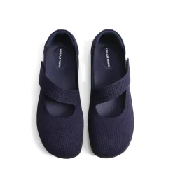 Ascenelle Women’s Wide-Sole Mary Jane Flats Knit Edition