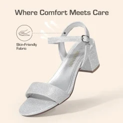 Ascenelle Women’s Wide-Toe Single-Strap Block Heel Sandals