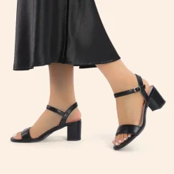 Ascenelle Women’s Wide-Toe Single-Strap Block Heel Sandals