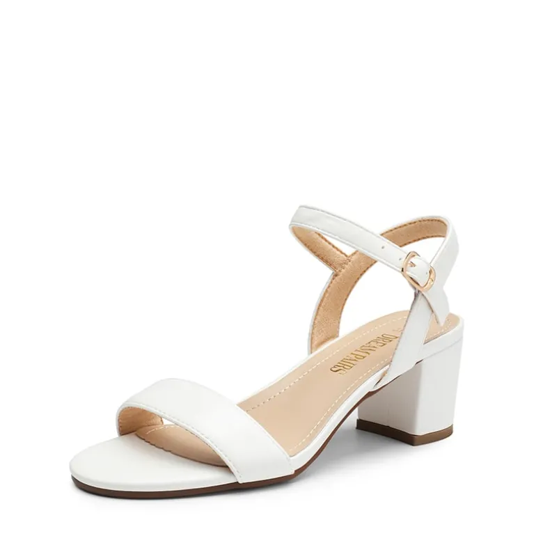 Ascenelle Women’s Wide-Toe Single-Strap Block Heel Sandals