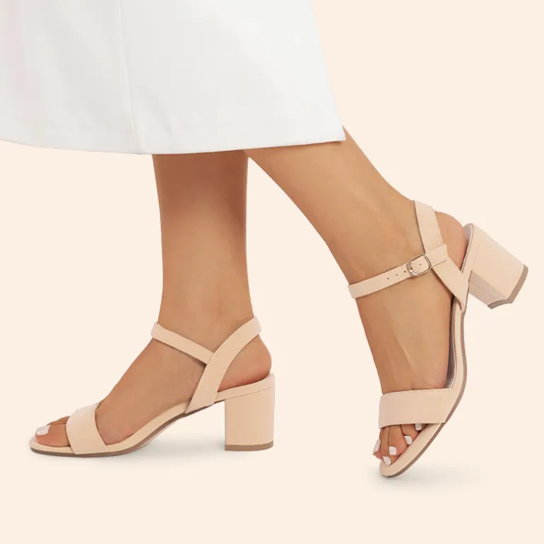 Ascenelle Women’s Wide-Toe Single-Strap Block Heel Sandals