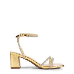 Asymmetric Strap Block Heel Sandals