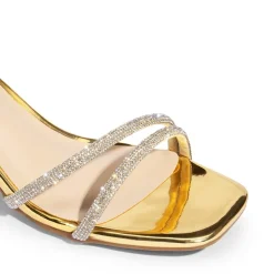Asymmetric Strap Block Heel Sandals