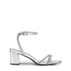 Asymmetric Strap Block Heel Sandals