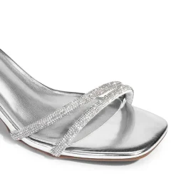 Asymmetric Strap Block Heel Sandals