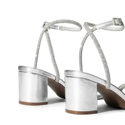 Asymmetric Strap Block Heel Sandals