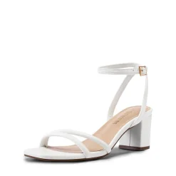Asymmetric Strap Block Heel Sandals