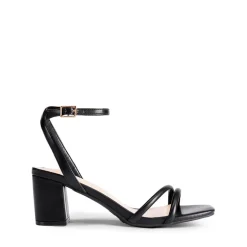 Asymmetric Strap Block Heel Sandals