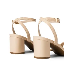 Asymmetric Strap Block Heel Sandals