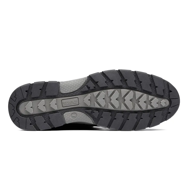 Black Leather Mid Calf Snow Boots