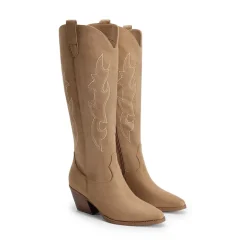 Block Heel Knee-high Cowgirl Boots