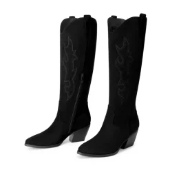 Block Heel Knee-high Cowgirl Boots