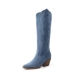 Block Heel Knee-high Cowgirl Boots