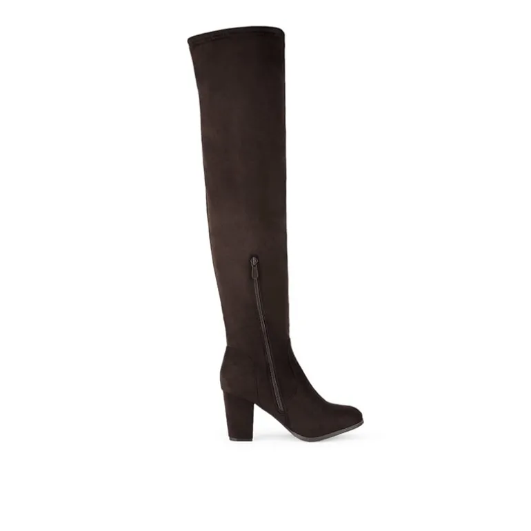 Block Heel Over The Knee Boots