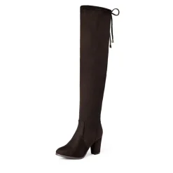 Block Heel Over The Knee Boots