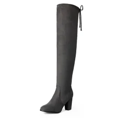 Block Heel Over The Knee Boots