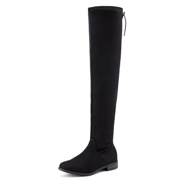 Block Heel Over The Knee High Boots