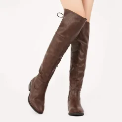 Block Heel Over The Knee High Boots
