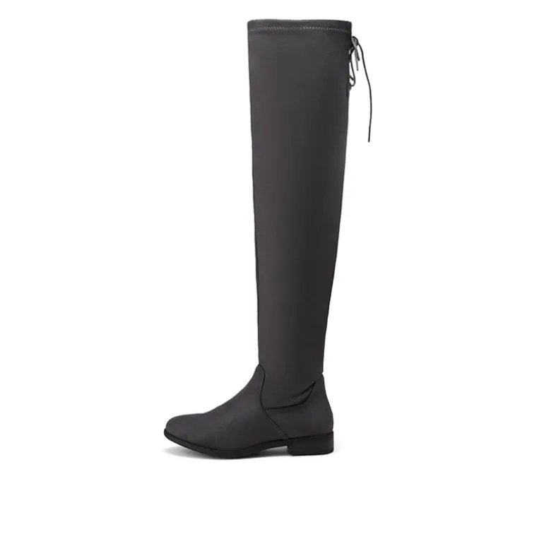 Block Heel Over The Knee High Boots