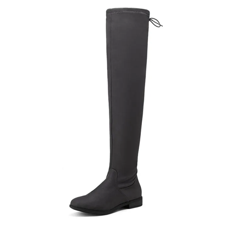 Block Heel Over The Knee High Boots