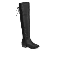Block Heel Over The Knee High Boots