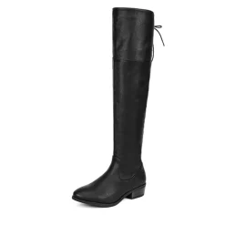 Block Heel Over The Knee High Boots
